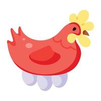 Trendy Hen Nest vector