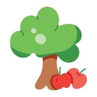 Trendy Apple Tree vector