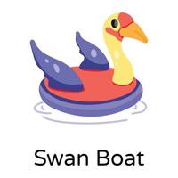 Trendy Swan Boat vector