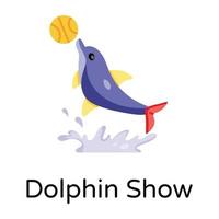 Trendy Dolphin Show vector