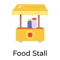 Trendy Food Stall vector