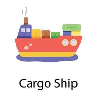 Trendy Cargo Ship vector