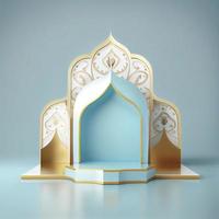 3d render illustration of mosque stage for podium or ramadan product display photo