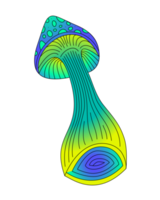 desenho trippy de cogumelo verde e azul png