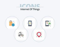 Internet Of Things Flat Icon Pack 5 Icon Design. internet of things. connections. signal. wifi. internet of things vector