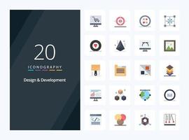 20 Design  Development Flat Color icon for presentation vector