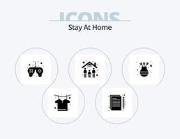 Stay At Home Glyph Icon Pack 5 Icon Design. estate. stay at home. free. quarantine. game control vector