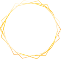 guld lysande ellips form ramar isolerat på transparent bakgrund, skinande ram med vattenfärg effekter png