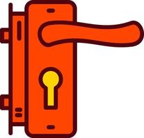 Door Handle and Lock Vector Icon