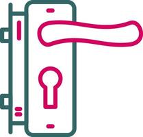 Door Handle and Lock Vector Icon