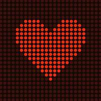Red heart burns from balls. A vector illustration
