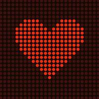 Red heart burns from balls. A vector illustration