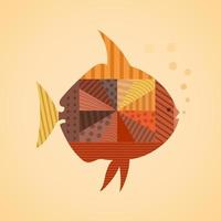 Abstract the fish swims. Vector illustration