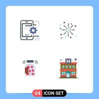 Editable Vector Line Pack of 4 Simple Flat Icons of seo bottle setting holiday heart Editable Vector Design Elements