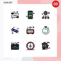 Stock Vector Icon Pack of 9 Line Signs and Symbols for digital right shopping left arrows Editable Vector Design Elements