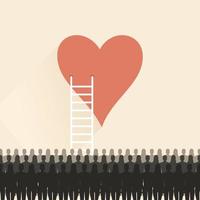 Stairs to the heart. Vector illustration