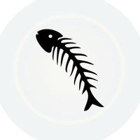 The fish bone of black colour. A vector illustration