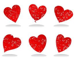 Set of icons of red hearts. A vector illustration