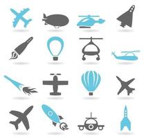 colección de iconos en un avión temático. una ilustración vectorial vector