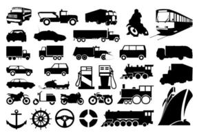 Collection transport of icons. A vector illustration