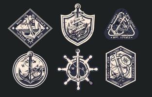 Monochrome Vintage Anchor Navy Sailor Logo vector