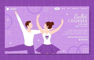 Ballet or Ballerina Social Media Landing Page Cartoon Hand Drawn Background Illustration vector