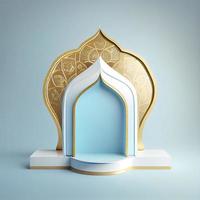 3d render illustration of mosque stage for podium or ramadan product display photo