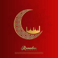 islamic greeting ramadan kareem card design background with modern ornament vector