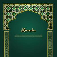 islamic greeting ramadan kareem card design background with modern ornament vector