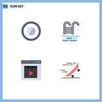 Group of 4 Flat Icons Signs and Symbols for medical interface swimming pool browser fast Editable Vector Design Elements