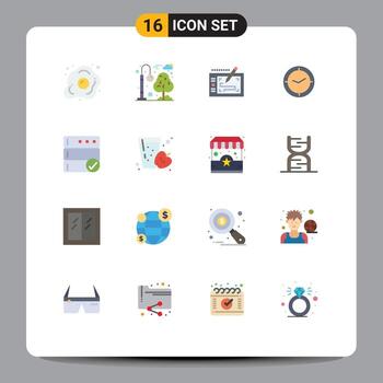 Group of 16 Modern Flat Colors Set for backup timer recreation time layout Editable Pack of Creative Vector Design Elements
