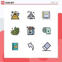 9 Creative Icons Modern Signs and Symbols of coffee beverage notebook money coin Editable Vector Design Elements