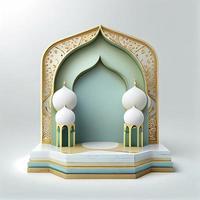 3d render illustration of mosque stage for podium or ramadan product display photo