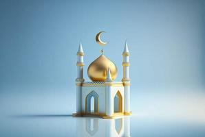 Illustration of ramadan background with mosque and star moon ornament photo