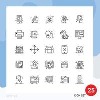 25 Creative Icons Modern Signs and Symbols of infusion quality draw quality assurance development Editable Vector Design Elements