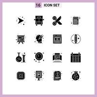 16 Creative Icons Modern Signs and Symbols of study interface cutting interaction apps Editable Vector Design Elements