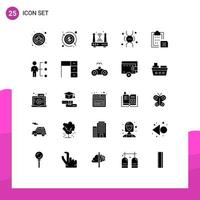 25 User Interface Solid Glyph Pack of modern Signs and Symbols of document life iot inheritance dna Editable Vector Design Elements