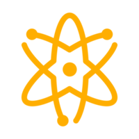 icono de símbolo de átomo amarillo png