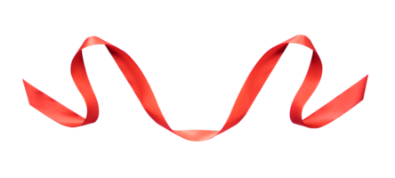 wavy red ribbon isolated for ornament png