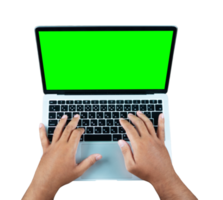 hand with laptop png