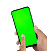 Hand hält ein Smartphone png