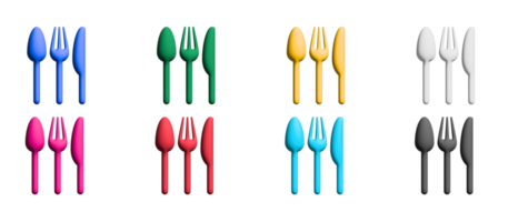 conjunto de iconos de restaurante, elementos gráficos de símbolos coloridos png
