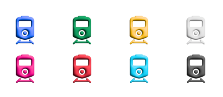 conjunto de iconos de tren, elementos gráficos de símbolos coloridos png