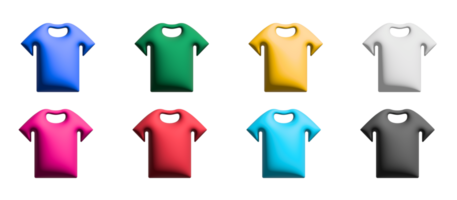 Shirt-Icon-Set, bunte Symbole grafische Elemente png