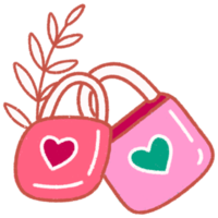 amore lucchetto San Valentino mano disegnato png