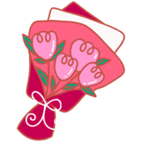 gåva bukett valentine hand dragen png