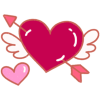 Heart Arrow Valentine Hand Drawn png