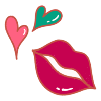 lèvres saint valentin dessinées à la main png