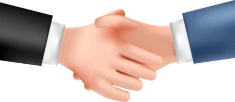 3D-Handshake-Symbol. Hände schütteln. geschäftsmann, der hände schüttelt png