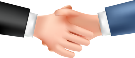 icono de apretón de manos 3d. dándose la mano. hombre de negocios dándose la mano png